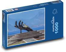 Bronzová socha - ruka Puzzle 1000 dielikov - 60 x 46 cm 