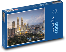 Kuala Lumpur - město, věže Puzzle 1000 dílků - 60 x 46 cm