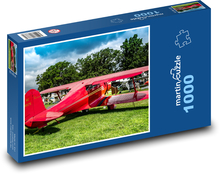 Červený dvouplošník, letadlo Puzzle 1000 - 60x46 cm