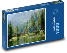 Jezero - stromy, les, voda Puzzle 1000 dílků - 60 x 46 cm