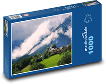 Hora - mraky, krajina, venkov Puzzle 1000 dílků - 60 x 46 cm