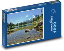 Prírodné scenérie - jazero, hory, príroda Puzzle 1000 dielikov - 60 x 46 cm 