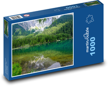 Smaragdové jazero v horách Puzzle 1000 dielikov - 60 x 46 cm 