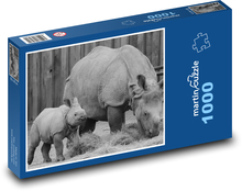 Nosorožec - mládě, zvíře Puzzle 1000 dílků - 60 x 46 cm