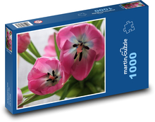 Tulipán - ružový, kvetina Puzzle 1000 dielikov - 60 x 46 cm 
