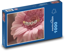 Gerbera - láska, růžová Puzzle 1000 dílků - 60 x 46 cm