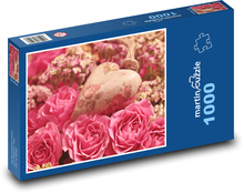 Růžové růže k Valentýnu Puzzle 1000 dílků - 60 x 46 cm
