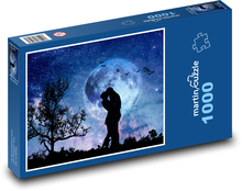 Księżyc - miłość, zakochana Puzzle 1000 elementów - 60x46 cm