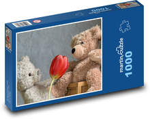 Medvedík ako valentínsky darček Puzzle 1000 dielikov - 60 x 46 cm 