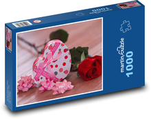Geschenk - Herz, Rose Puzzle 1000 Teile - 60 x 46 cm