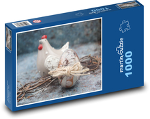 Veľká noc - sliepky, dekorácie Puzzle 1000 dielikov - 60 x 46 cm