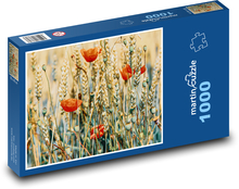 Vlčí mák - pšenice, pole Puzzle 1000 dílků - 60 x 46 cm