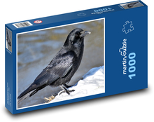 Raven - bird, snow Puzzle 1000 pieces - 60 x 46 cm 