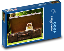 Suitcase - cat, antique Puzzle 1000 pieces - 60 x 46 cm