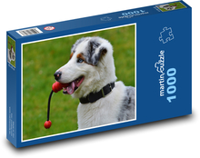 Dog - cute, playing Puzzle 1000 pieces - 60 x 46 cm 