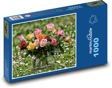 Róże - bukiet, prezent Puzzle 1000 elementów - 60x46 cm