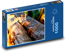 Oheň - plamene, drevo Puzzle 1000 dielikov - 60 x 46 cm 
