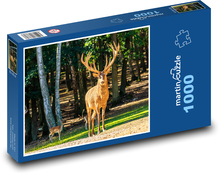 Divoká zvěř - jelen, zvíře Puzzle 1000 - 60x46 cm