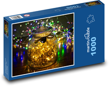 Pohár - vianočné dekorácie, svetlá Puzzle 1000 dielikov - 60 x 46 cm