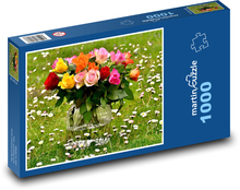 Rosenstrauß - Geschenk, Blumen Puzzle 1000 Teile - 60 x 46 cm
