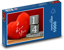Valentýn - milovat, dárek Puzzle 1000 dílků - 60 x 46 cm