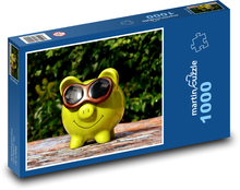 Wesoła świnia - dekoracja, ceramika Puzzle 1000 elementów - 60x46 cm