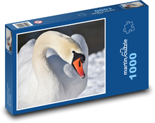 Łabędź - ptak wodny, zima Puzzle 1000 elementów - 60x46 cm