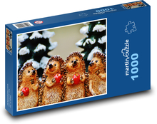 Hedgehogs with apples - decoration Puzzle 1000 pieces - 60 x 46 cm 