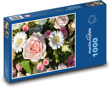 Květiny - sedmikrásky, růže Puzzle 1000 dílků - 60 x 46 cm