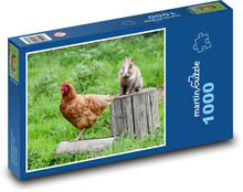 Huhn und Kaninchen Puzzle 1000 Teile - 60 x 46 cm