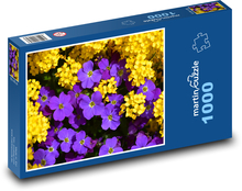 Květiny - fialové a žluté květy Puzzle 1000 dílků - 60 x 46 cm
