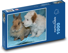 Zwergkaninchen - Welpe, Tiere Puzzle 1000 Teile - 60 x 46 cm