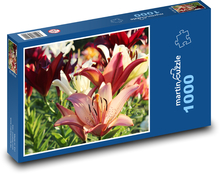 Lilia czerwona - ogród, kwiat Puzzle 1000 elementów - 60x46 cm
