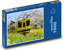 Japan - Zug, Frühling Puzzle 1000 Teile - 60 x 46 cm