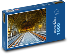 Tunel kolejowy - tory, koleje Puzzle 1000 elementów - 60x46 cm
