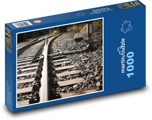 Koleje, výhybka, železnice Puzzle 1000 dílků - 60 x 46 cm