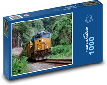 Vlak - koľajnice, stromy Puzzle 1000 dielikov - 60 x 46 cm 