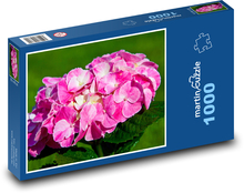 Růžová hortenzie - květina, jaro Puzzle 1000 dílků - 60 x 46 cm