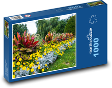 Kvetoucí zahrada - květiny, jar Puzzle 1000 dílků - 60 x 46 cm
