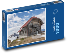 Chata - hory, sneh Puzzle 1000 dielikov - 60 x 46 cm 