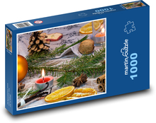 Sviečka - Vianoce. dekorácia Puzzle 1000 dielikov - 60 x 46 cm 