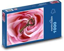 Klíč - srdce, milovat Puzzle 1000 dílků - 60 x 46 cm