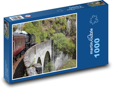 Parní vlak - akvadukt, železnice Puzzle 1000 dílků - 60 x 46 cm