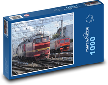 Lokomotywa - dworzec, kolej Puzzle 1000 elementów - 60x46 cm