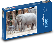 Elefant - Jungtier, Elefantenbaby Puzzle 1000 Teile - 60 x 46 cm