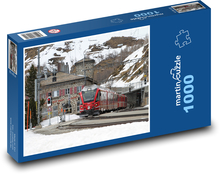 Bernina Švýcarsko - vlak, příroda Puzzle 1000 - 60x46 cm