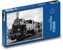 Parní lokomotiva - vlak, železnice Puzzle 1000 dílků - 60 x 46 cm