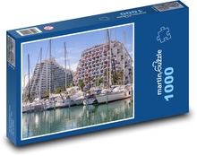 La Grande Motte - Francie, lodě Puzzle 1000 dílků - 60 x 46 cm