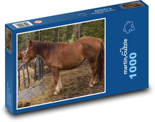 Hnědý kůň - farma, venkov Puzzle 1000 - 60x46 cm