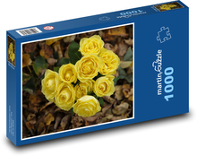 Žlutá růže - kytice, podzim Puzzle 1000 dílků - 60 x 46 cm